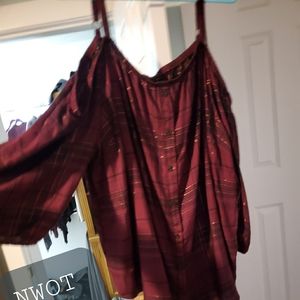 Burgandy plaid shirt